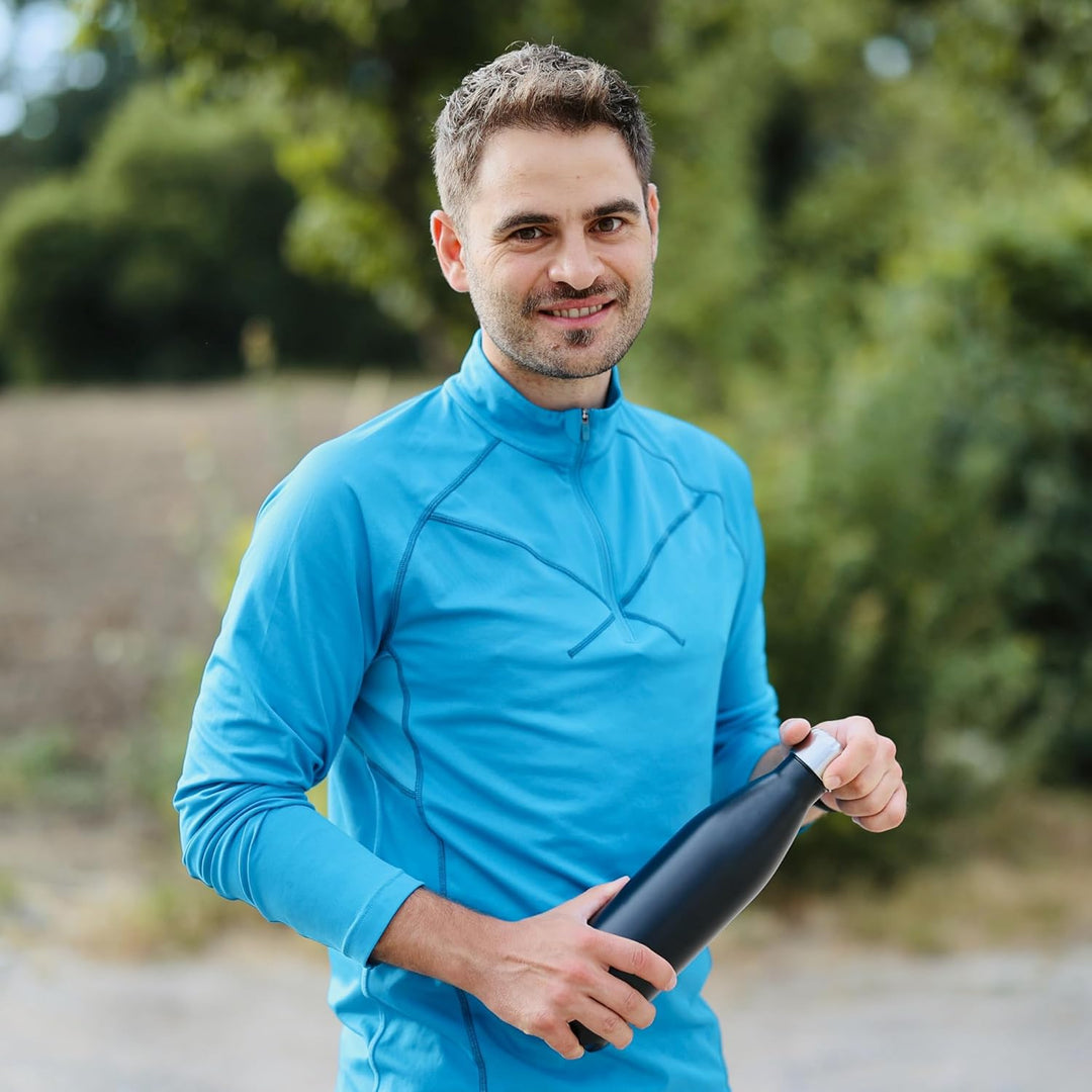 Trinkflasche aus Edelstahl – auslaufsichere & thermoisolierte Wasserflasche hält Getränke bis zu 18