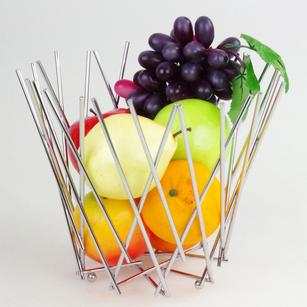Früchtekorb Sticks verchromt. H.20 D.26cm
