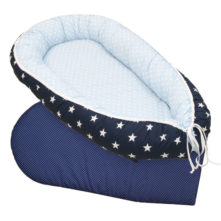 ULLENBOOM ® Babynest Set mit Einlage, Kuschelnest (55x95 cm) Blau Hellblau (Made in EU) - Baby Nestc