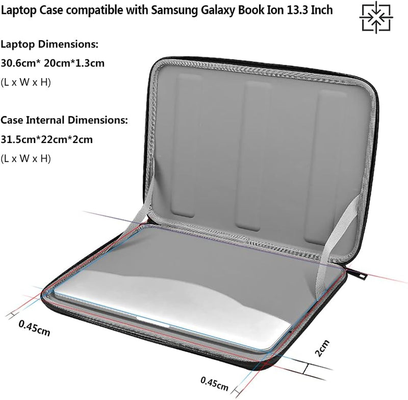 Smatree 13 Zoll Laptop-Hülle, nur Kompatibel mit Samsung Galaxy Book2 Pro 360 13,3 Zoll/Book Flex Fl