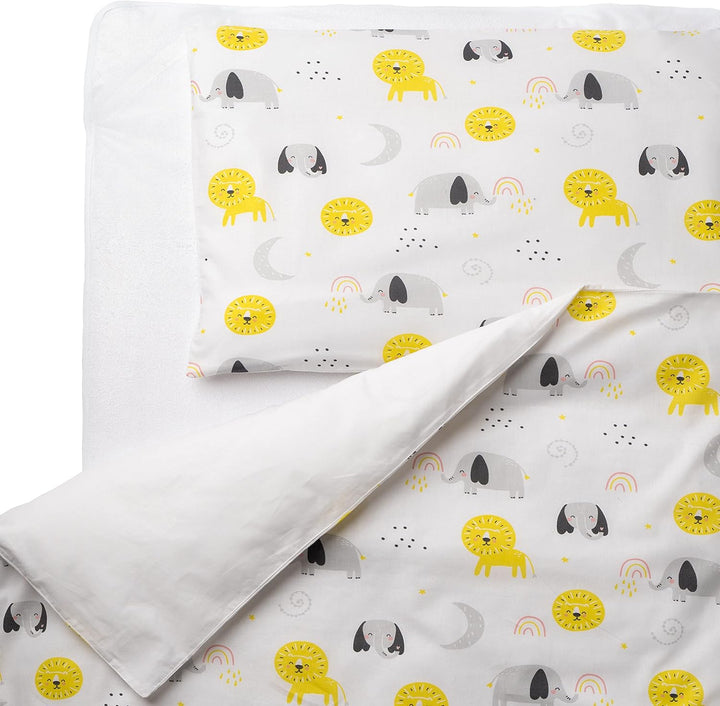 FlyIdeas Baby Bettwäsche Komplett Set 180x120 cm - Perfekt fur 160x80 cm Kinderbetten 100% Reine Zer