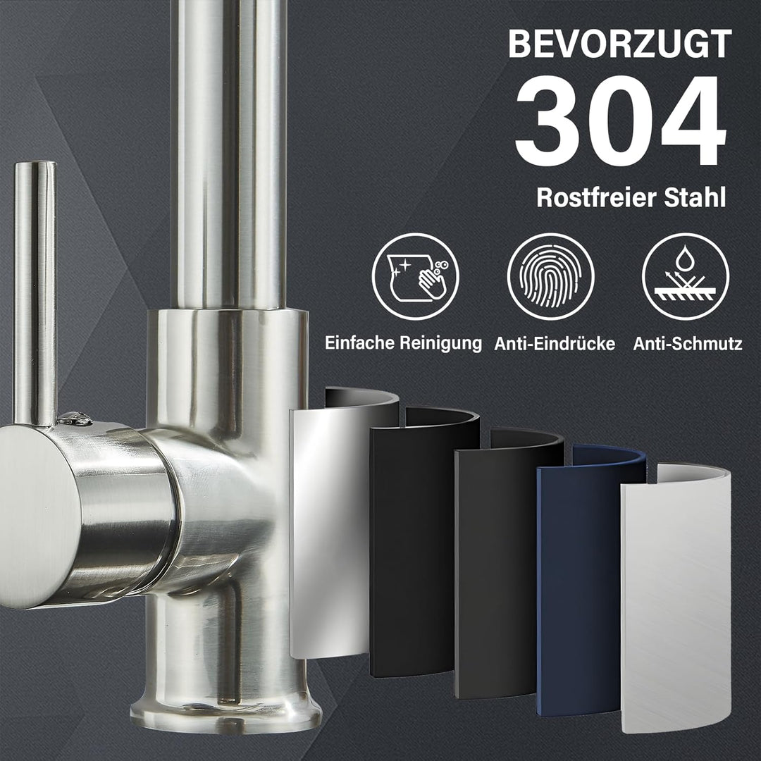 Cesinkin Niederdruck Wasserhahn Küche Spültischarmatur Mischbatterie Armatur Küche mit 2 Sprühfunkti