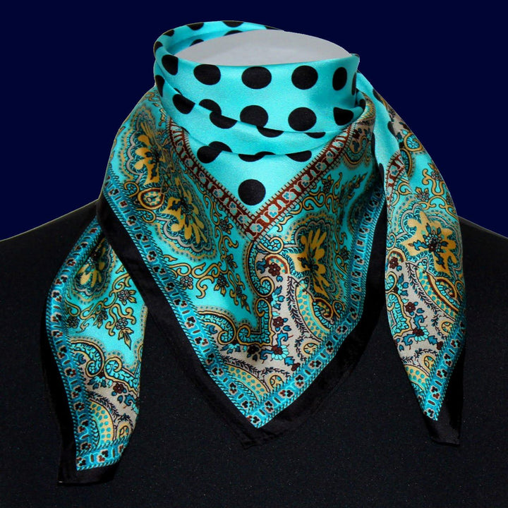 Lorenzo Cana Luxus Mädchen Seidentuch aufwändig bedrucktes Tuch 100% Seide 70 cm x 70 cm harmonische