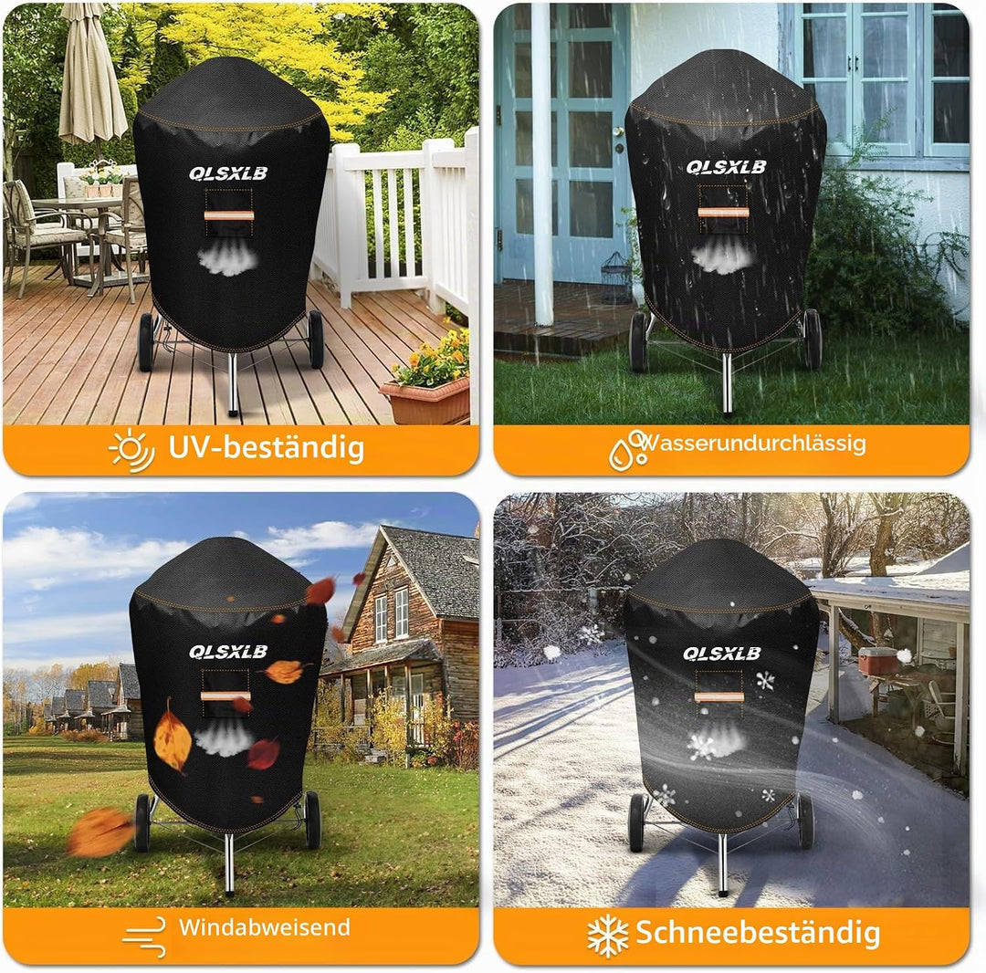 kugelgrill Abdeckung Wetterfest, Abdeckhaube für Kettle Holzkohlegrill, 600D Oxford Grillabdeckung R