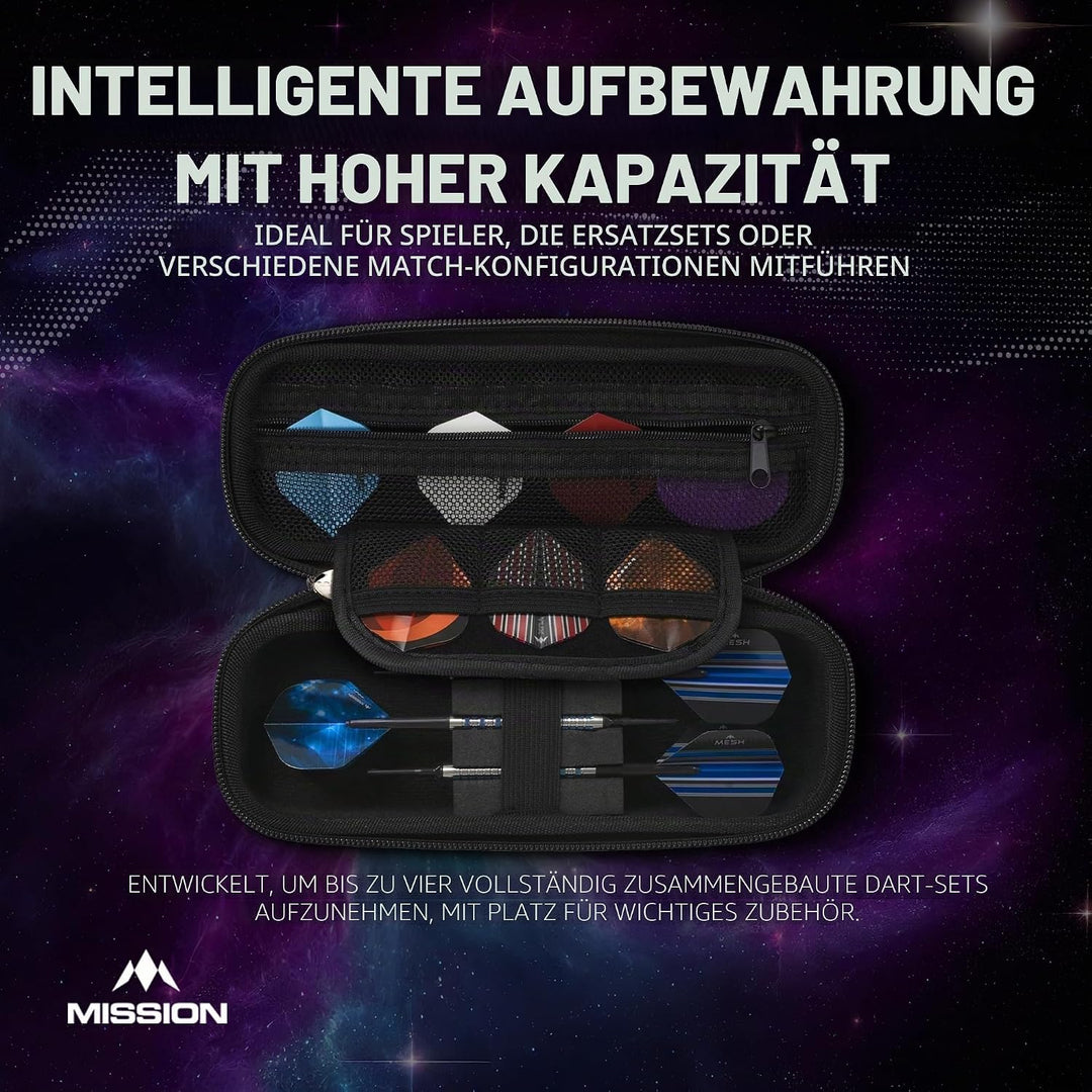 Mission Darts ABS-1 | Slimline Dartkoffer mit metallischem ABS Aqua Blue, Aqua Blue