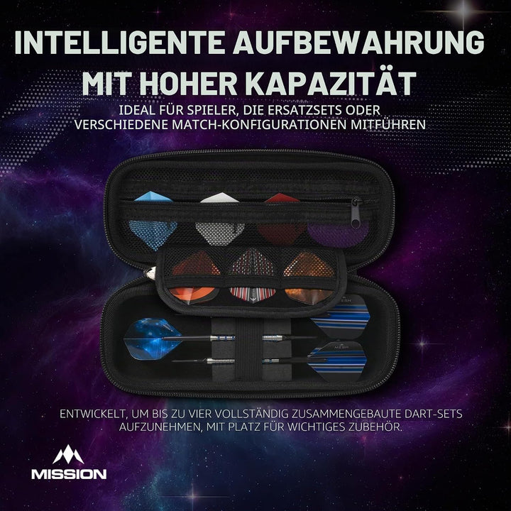 Mission Darts ABS-1 | Slimline Dartkoffer mit metallischem ABS Aqua Blue, Aqua Blue