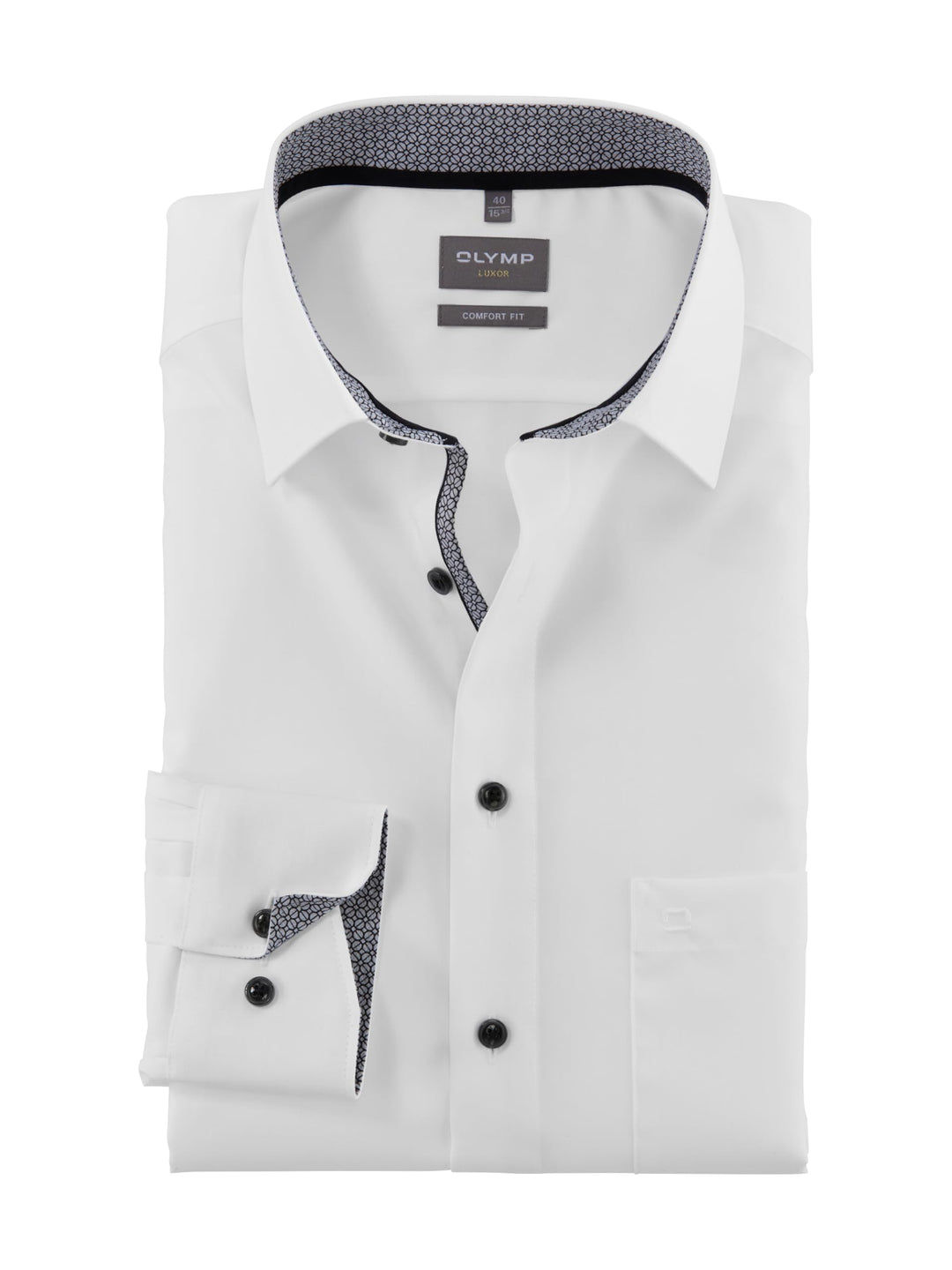 OLYMP Luxor Comfort fit Hemd Langarm New Kent Kragen Chambray Flieder 39 Anthrazit 67, 39 Anthrazit