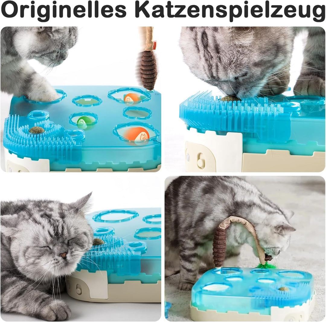 Migipaws Katzenspielzeug,7-in-1 elektrisches interaktives Katzenspielzeug, rollender Ball,Flexible A