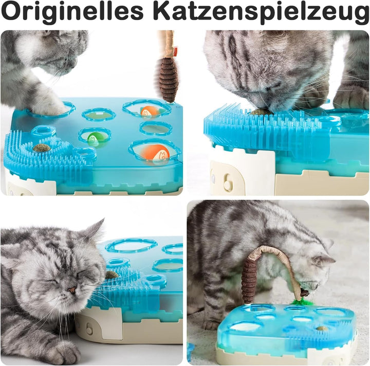 Migipaws Katzenspielzeug,7-in-1 elektrisches interaktives Katzenspielzeug, rollender Ball,Flexible A