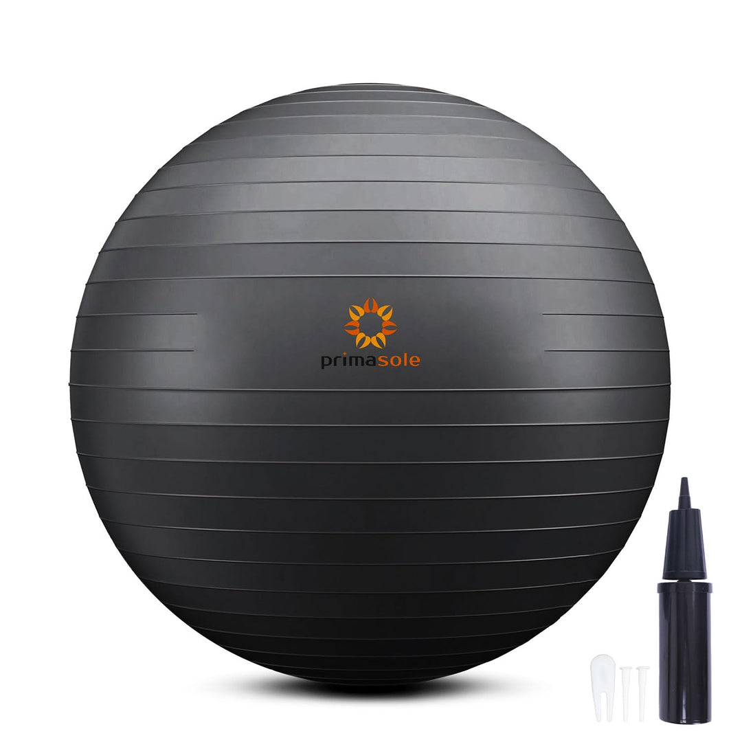 primasole Balance Ball Gymnastikball 25.6 inch &amp; 65 cm Schwarz, 25.6 inch &amp; 65 cm Schwarz