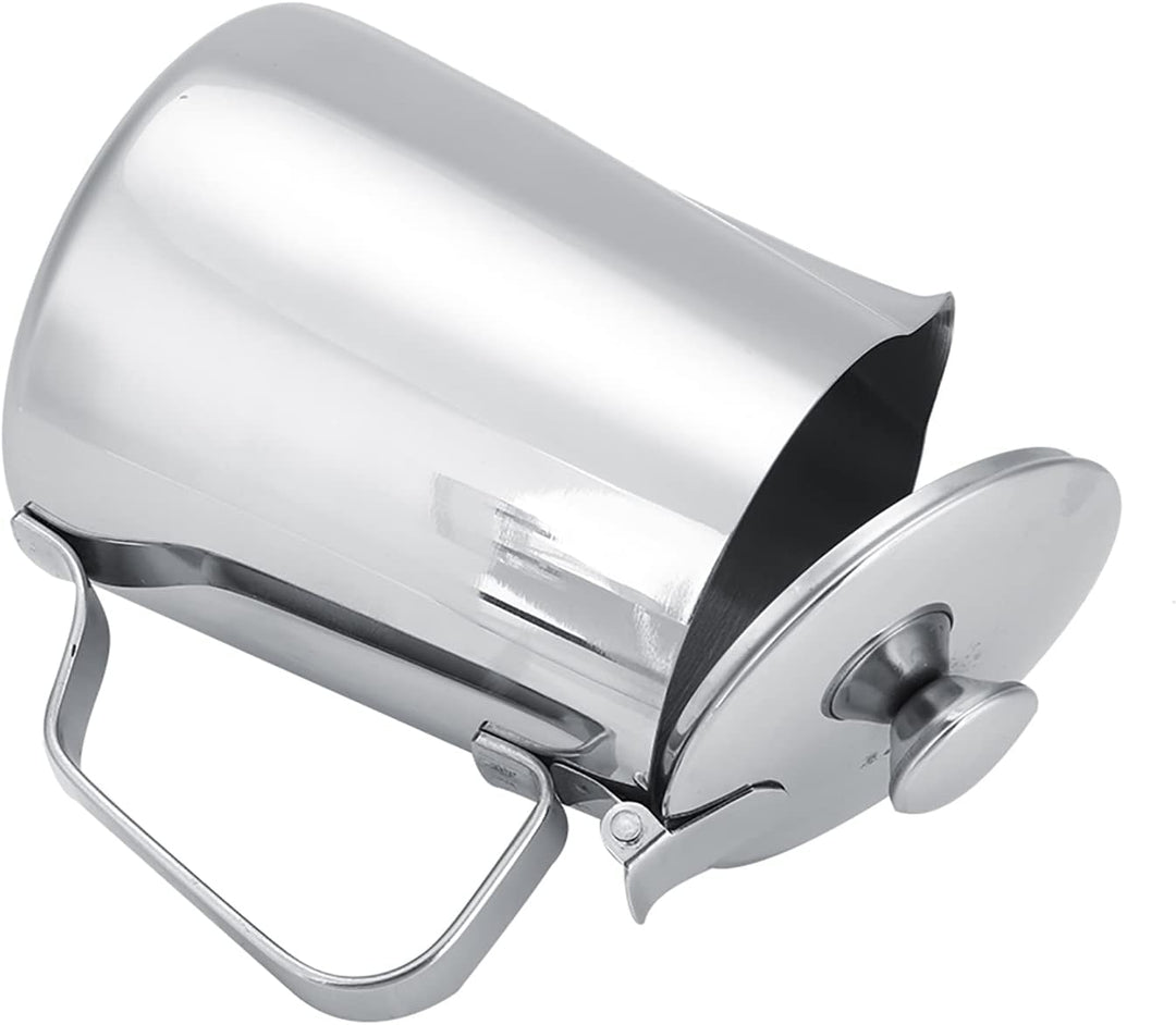 Milchschäumer Edelstahl 350ml mit Deckel - Milchkännchen für Latte Art, Cappuccino & Kaffee - Spritz