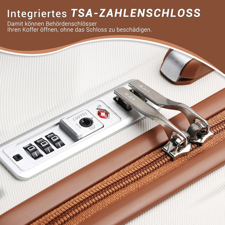 British Traveller Gross Koffer 74.5x49x30.5cm Leichter Reisekoffer aus ABS+PC mit TSA-Schloss, 4 Rol