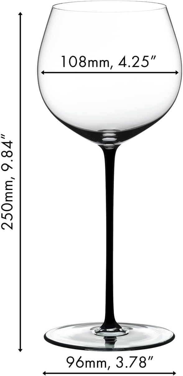 Riedel Fatto A Mano Old World Weinglas im Eichenfass gereifter Chardonnay (Oaked Chardonnay) schwarz