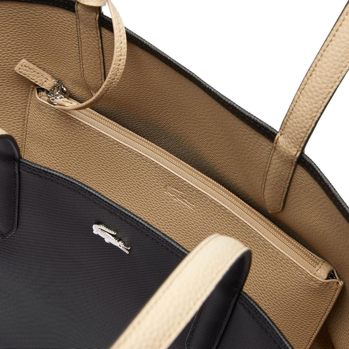 Lacoste Damen Henkeltasche SHOPPING BAG -A91 Noir / Krema, -A91 Noir / Krema