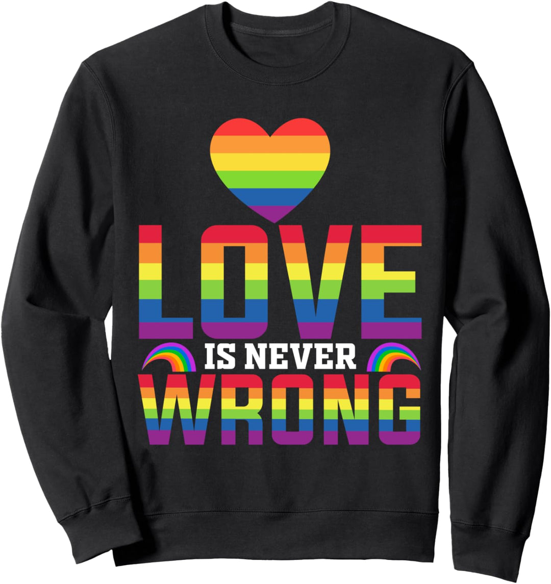 Love Is Love Gay Lesbian Bi Sexual Heart LGBT Flags Pride Sweatshirt