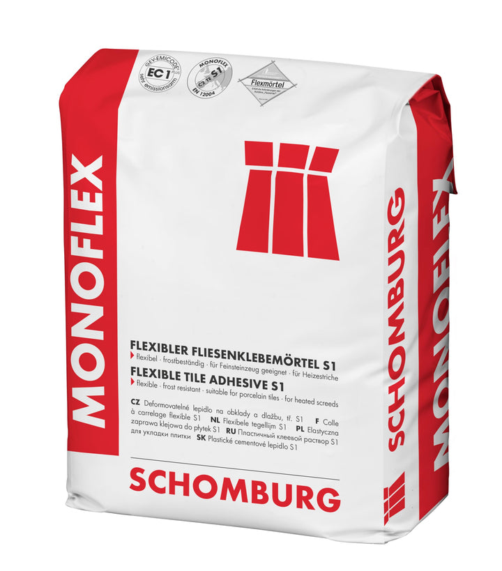 Monoflex - mineralischer & flexibler Fliesenkleber, hohe Ergiebigkeit, geeignet für beheizte & unbeh