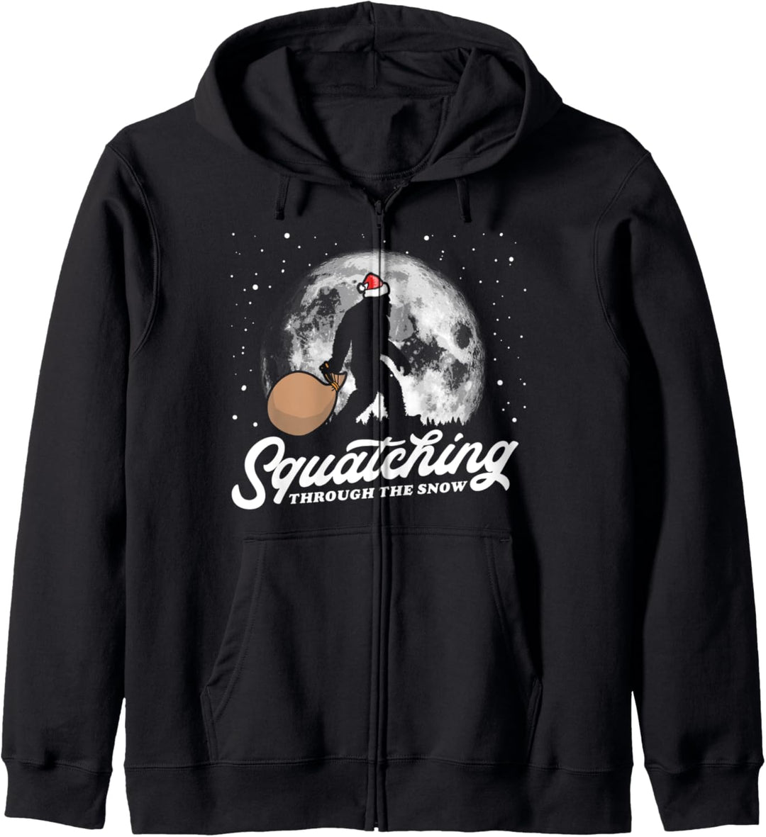 Squatching Through The Snow Funny Bigfoot Christmas Santa Kapuzenjacke