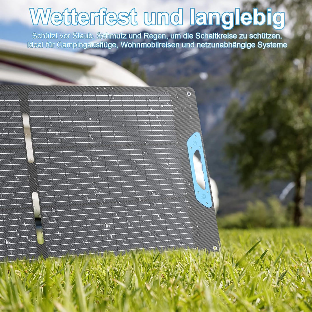 110W Faltbares Solarpanel mit USB-C PD 65W & USB-A QC 3.0, IP67 Wasserdicht, 23,5% Wirkungsgrad ETFE