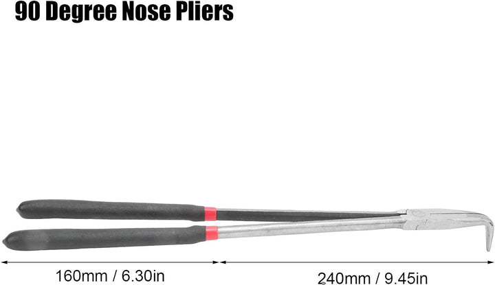 fasient1 Gebogene Spitzzange, 400 mm extra Langer Griff 90-Grad-Winkelbacken Gebogene Spitzzange für