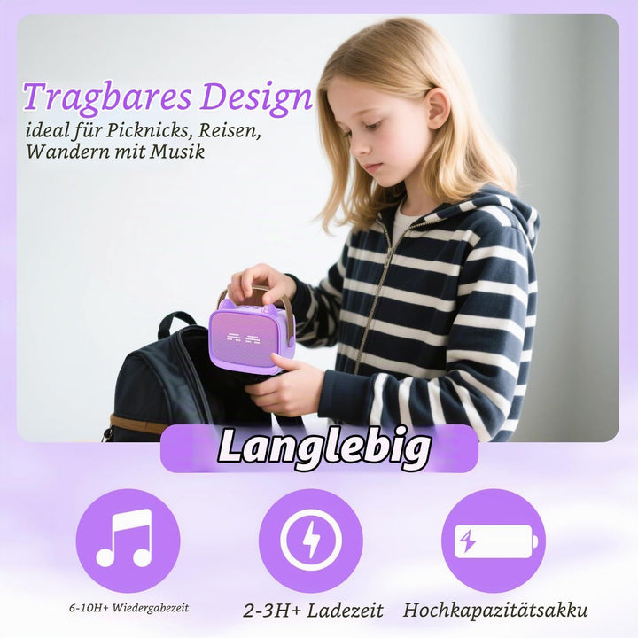 Karaoke Maschine mit 2 Karaoke Mikrofonen Kinder: Mini Karaoke Maschine Geschenk Mädchen mit Mikrofo