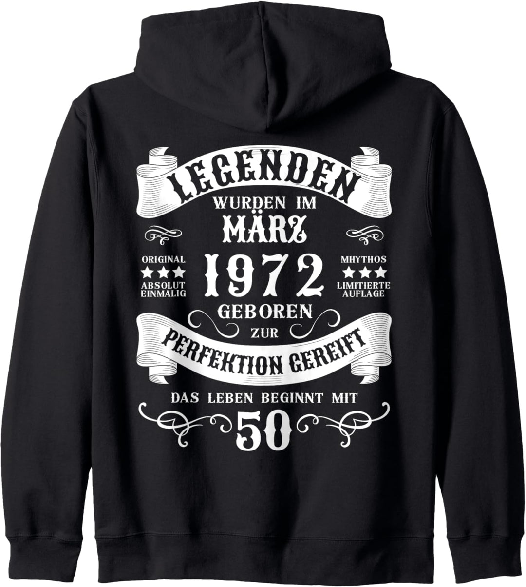 50. Geburtstag 50 Jahre Mann Frau März 1972 Kapuzenjacke