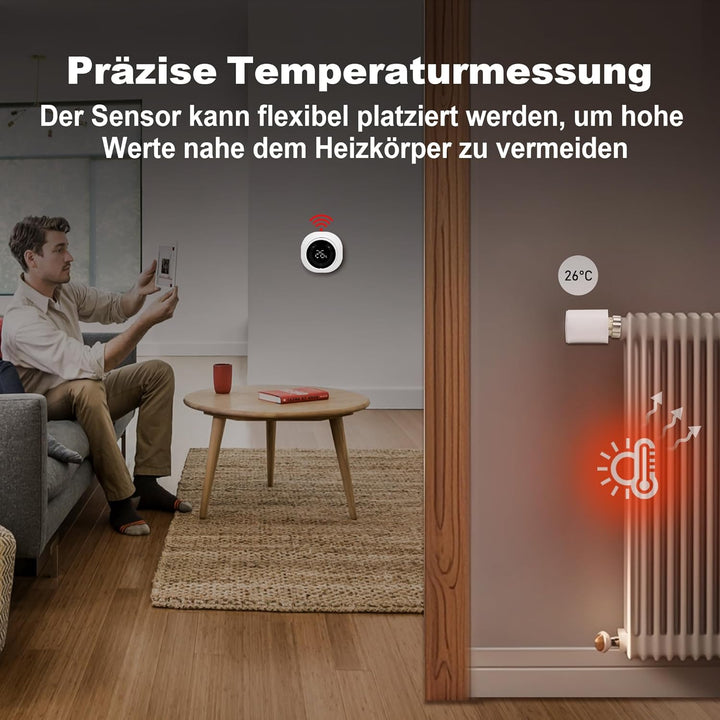 GEM Smart Heizkörperthermostat 2er-Pack, Zigbee TRV Erweiterung, Thermostatventil für Heizkörper, Tu