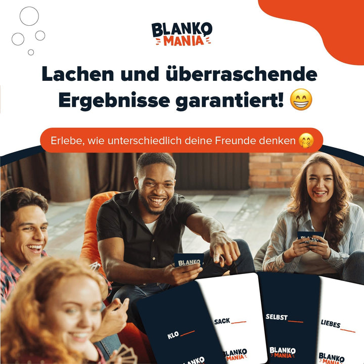 Blankomania – Wer Denkt wie du? | Das Lückentext-Partyspiel für 3-10 Erwachsene und Leute mit schwar