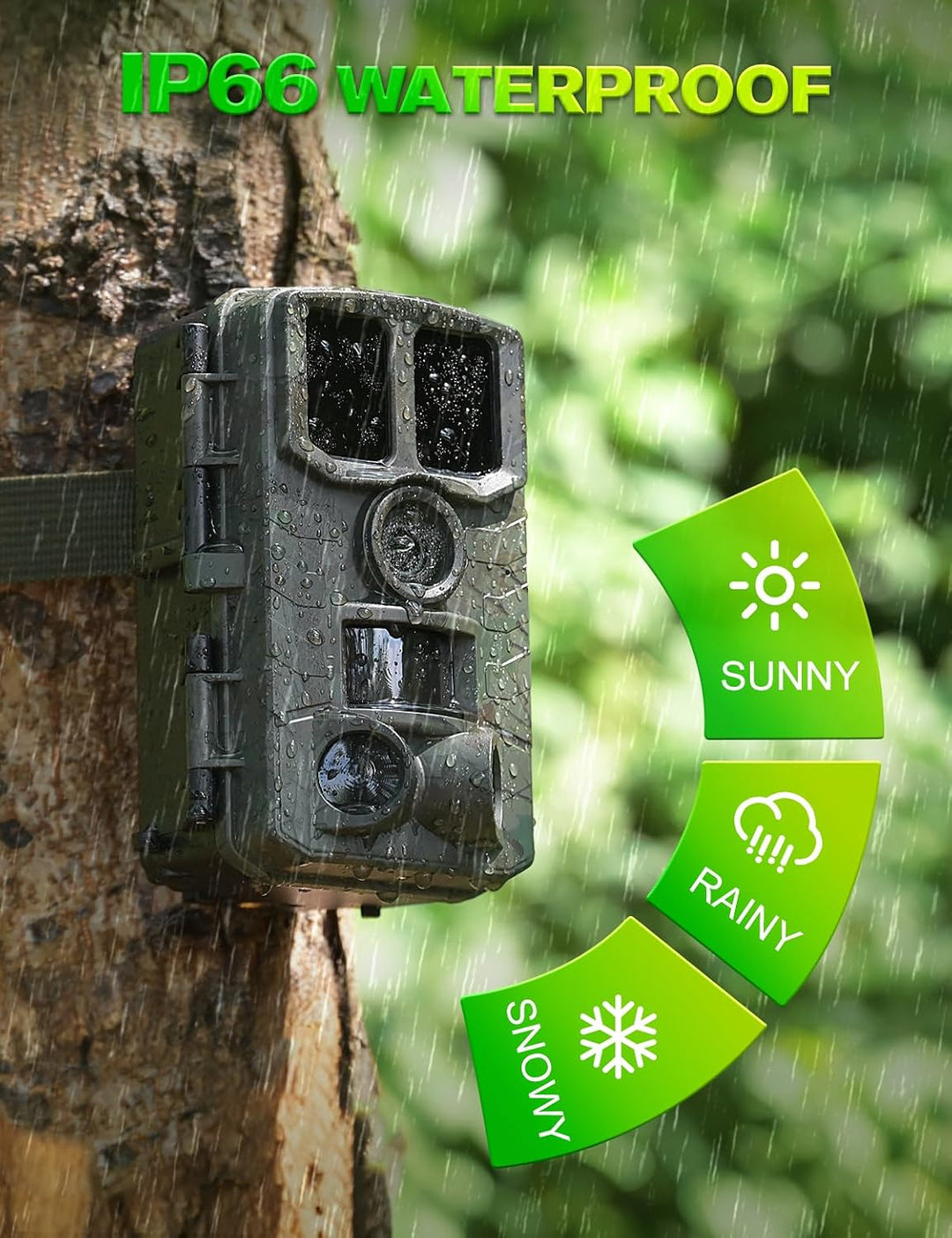 Coolifepro Wildkamera 60MP 4K HD, Wildtierkamera mit Bewegungsmelder Nachtsicht, 850nm IR LED Nachtk