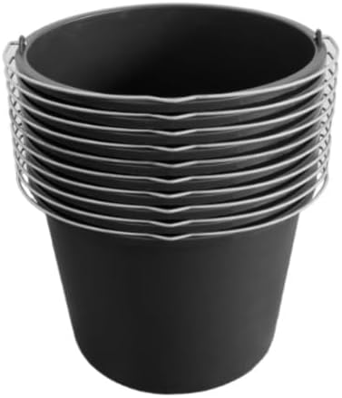 ViD® 5 Stück Mörteleimer/Betoneimer 20 Liter | Ø37 x 28 cm | Putzeimer/Zementeimer/Baueimer 20 Liter