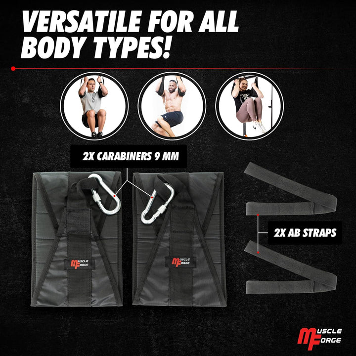 MuscleForge® Bauchmuskelschlaufen für ABS-Muskeltraining, Armschlaufen für Bauchtraining, AB Straps