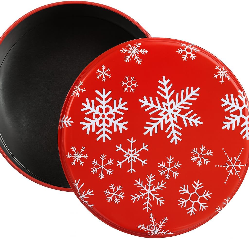 Brandsseller 4er-Set Weihnachtsdosen rund aus Metall – Plätzchendosen für Kekse, Gebäck &amp; Geschenke