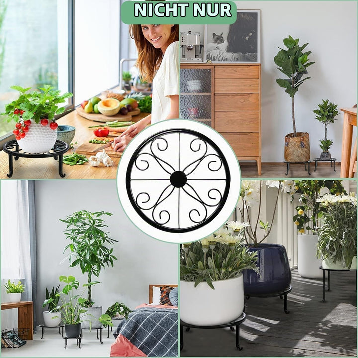 LATERN4 Stück Pflanzenständer aus Metall, 23CM Robuster Blumentopf Ständer Pflanzgefässhalter Pflanz