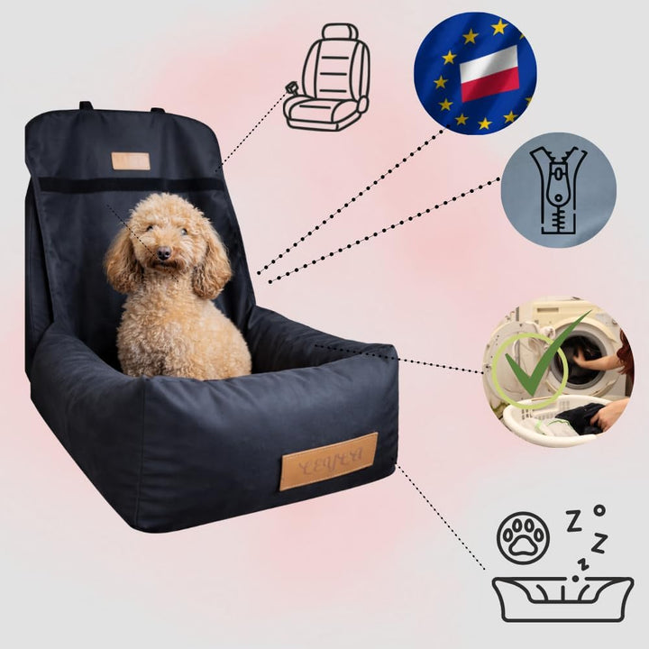 Petsen Personalisierte Hunde Autositz | Hundesitz Auto Rückbank mit Leine| Hundeautositz mit Hundena