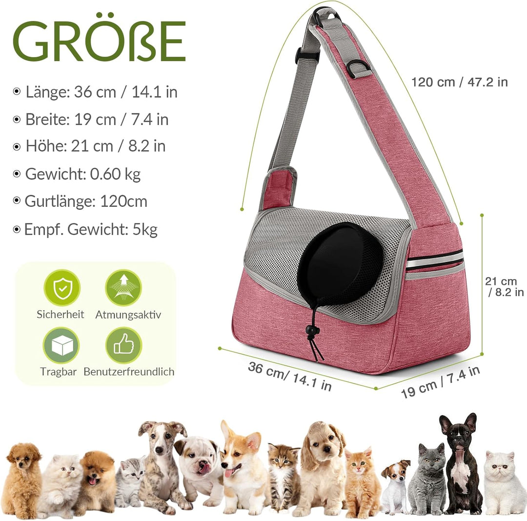 ALLSOPETS Hundetasche Tragetuch Hund Schultertasche Katzentragetasche Haustiere Tasche für Katzen un