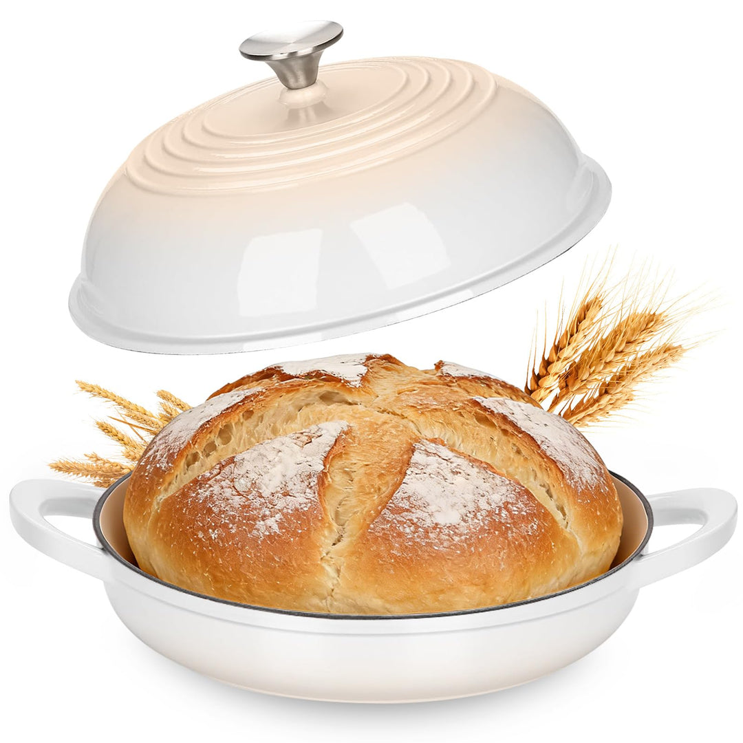 Gusseisen Topf Emaille Brot backen 6,6L Dutch Oven für Sauerteig Brot | Schmortopf mit Deckel und Gr