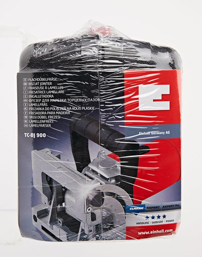 Einhell Flachdübelfräse TC-BJ 900 (860 W, 14 mm, Winkel- und Höheneinstellung, Staubfangsack,