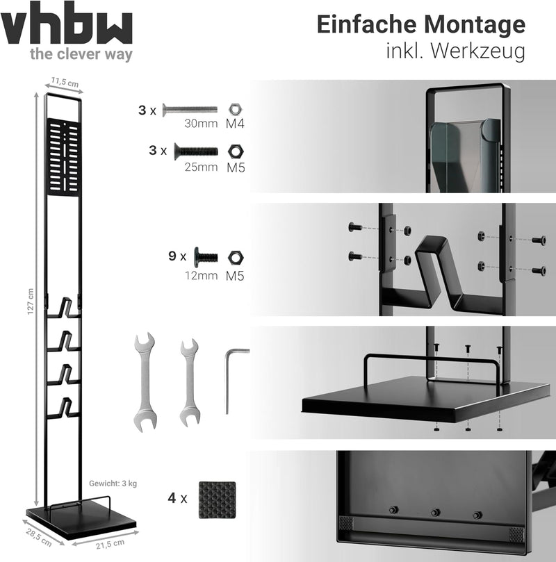vhbw Ständer als stabile Halterung Zubehör kompatibel mit Dyson Akku-Staubsauger V15 Detect Absolute