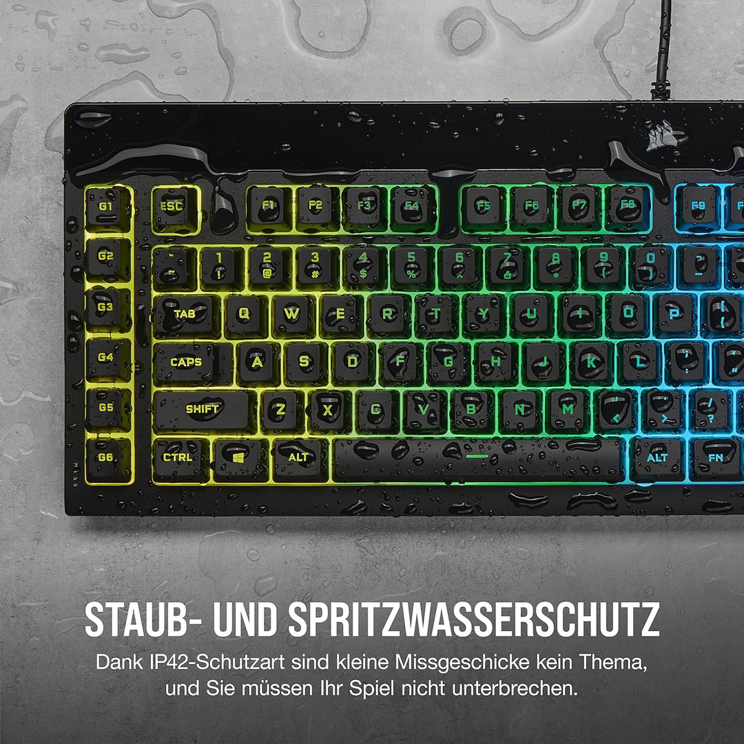 CORSAIR K55 RGB PRO Kabelgebundene Membrantastatur - IP42 staub- Und Spritzwassergeschützt - 6 Makro