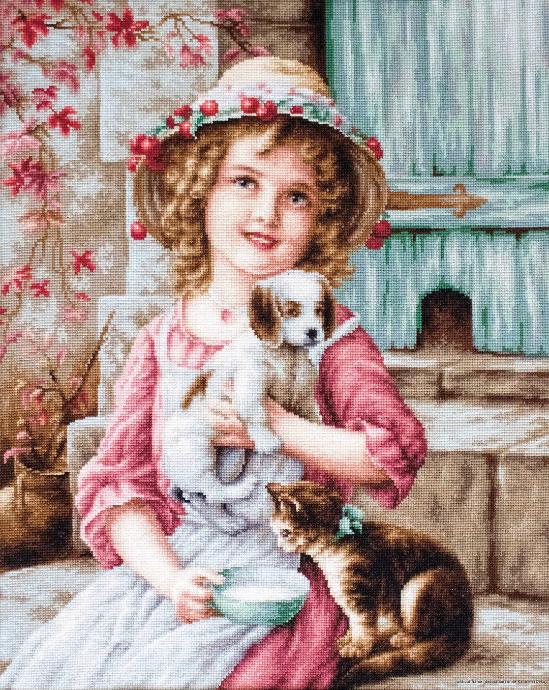 Luca-S Besten Freunde Mädchen Kreuzstichset, Baumwolle, Mehrfarbig, 35x40cm