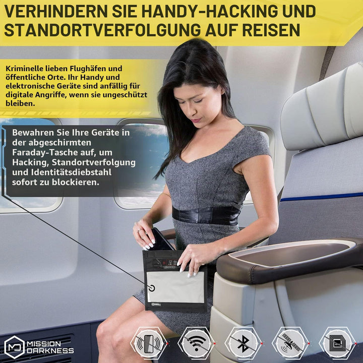 Mission Darkness NeoLok Faraday-Tasche mit Fenster für Telefone (+ sicherer Magnetverschluss und tra