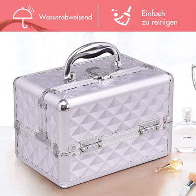 RELAX4LIFE Kosmetikkoffer, Schminkkoffer mit Spiegel, Kosmetikkasten tragbar für Reise, Beauty Case