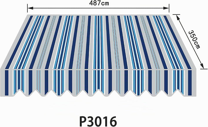 home Trends Markisenstoff 4m Markise mit Volant 5 X 3.5 m Markisenbespannung ersatzstoff 487 x 350 c