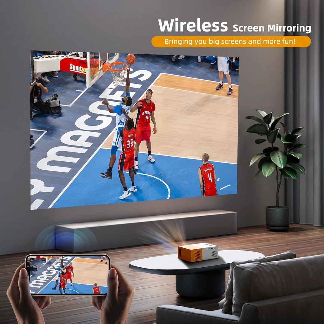 Mini Beamer, PVO WiFi projektor Tragbarer Filmprojektor, Telefonbildschirm Kann Drahtlos Oder per Da