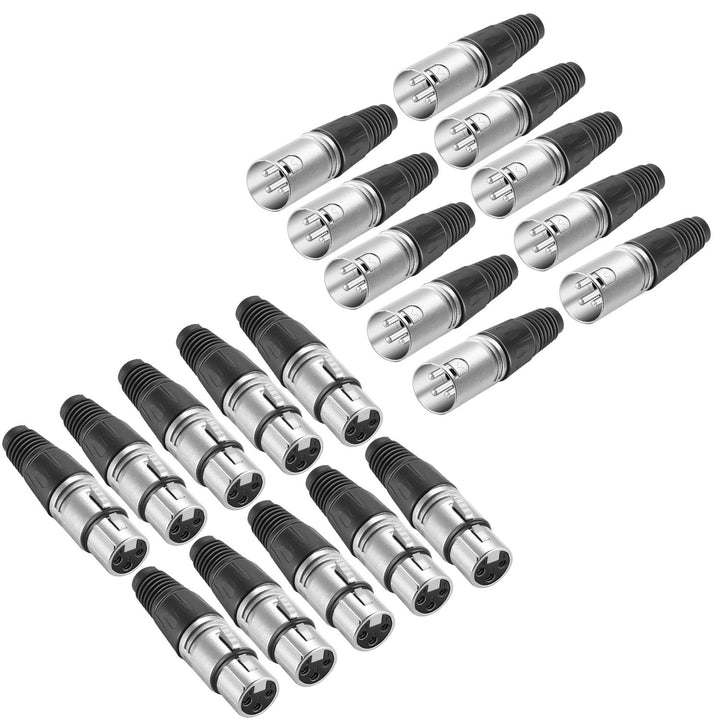 Neewer 20-Stücke 3 Pin XLR Löt-Typ Steckverbinder - 10 Stecker & 10 Buchse Kabel Stecker Mikrofon Au