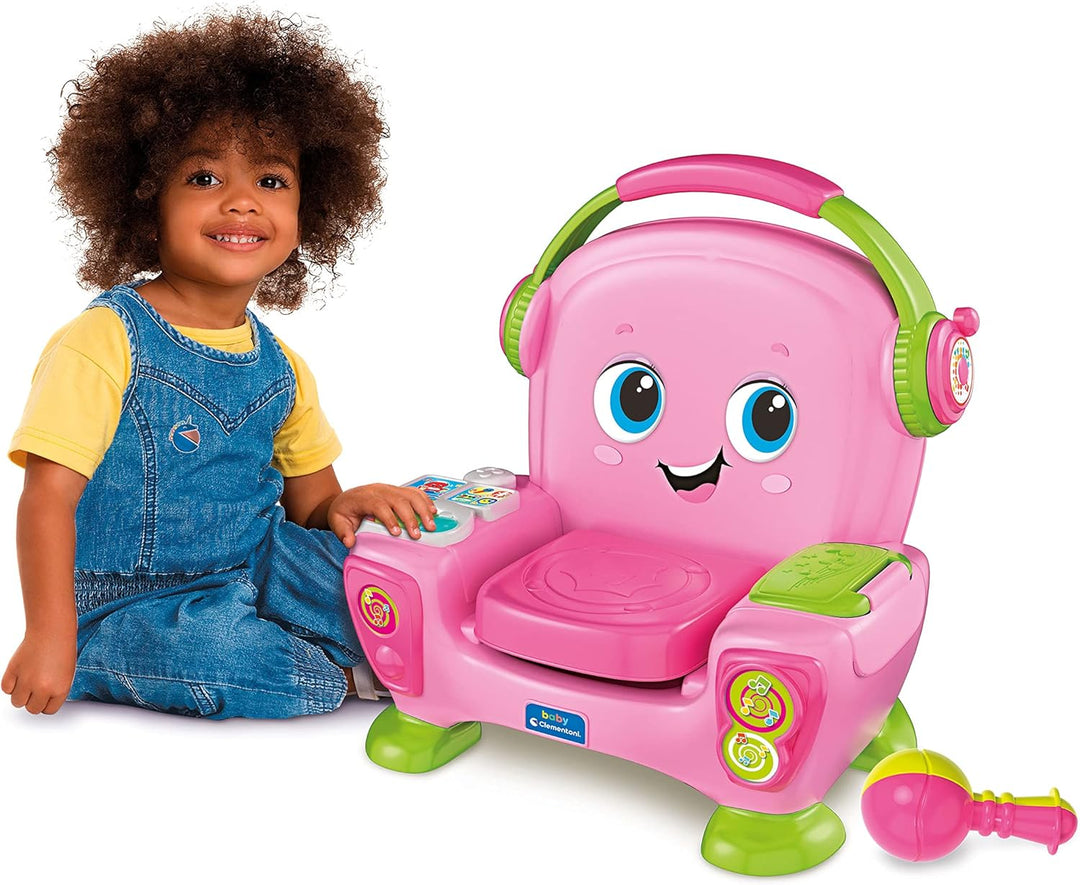 Clementoni Baby 17755 Interaktiver Sessel singt und Tanzt, Rosa, Kinder von 12-36 Monaten, Lernspiel