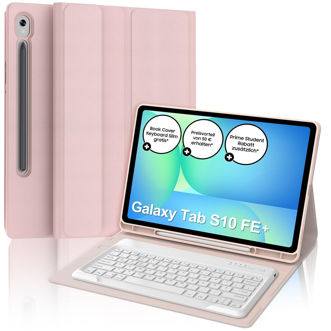 IVEOPPE Hülle mit Tastatur für Samsung Galaxy Tab S10 FE+ 13.1 Zoll, Deutsches QWERTZ-Layout, Tastat