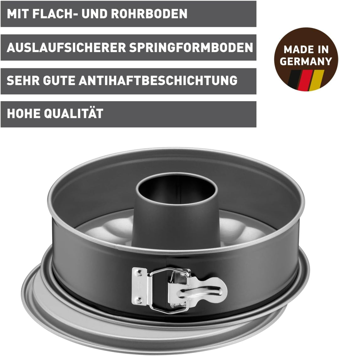 Original Kaiser Inspiration Springform 28 cm rund, 2 Böden, Flach- und Rohrboden, Backform rund 28 c