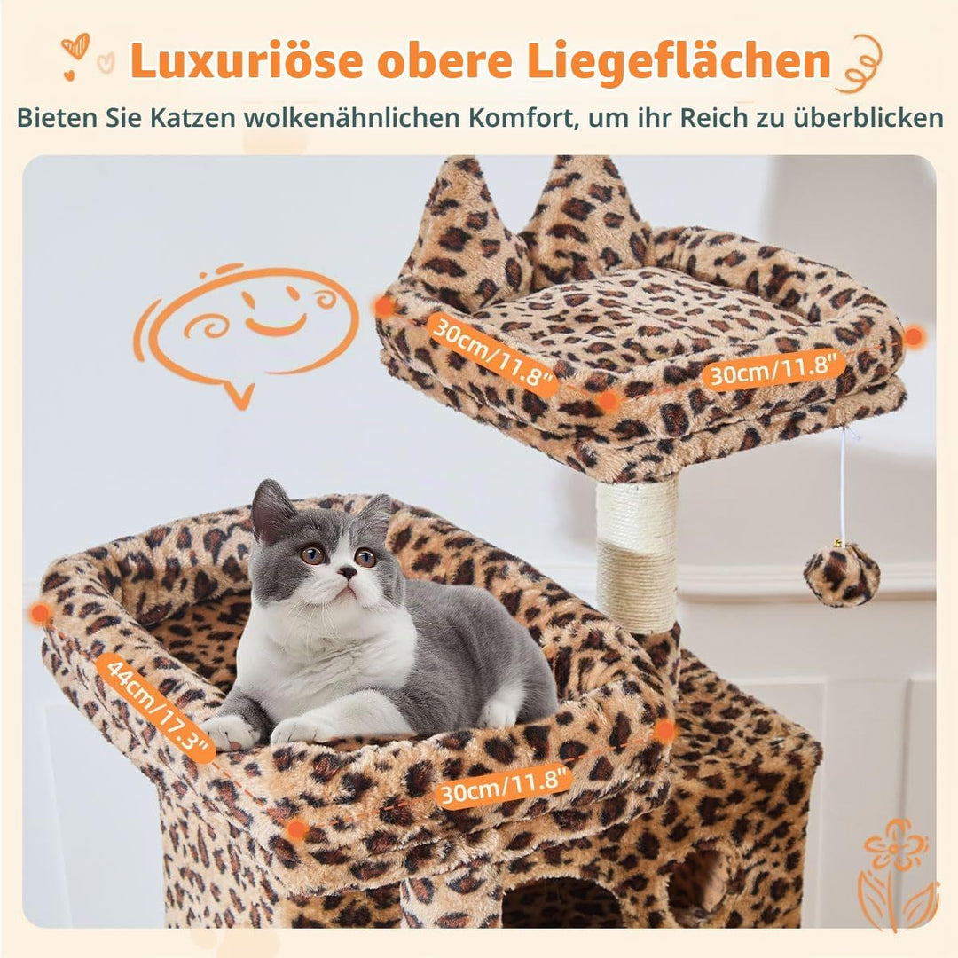 Taoqimiao 180CM Kratzbaum Gross, Katzenbaum Katzen Kratzbaum Grosse Katzen Stabil mit 2 Katzenhaus,
