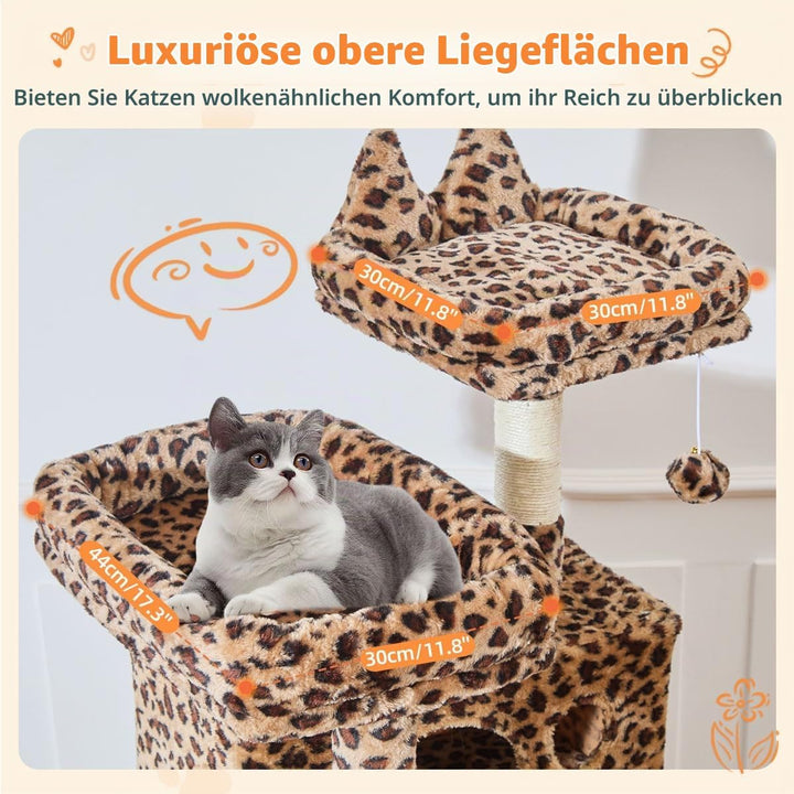 Taoqimiao 180CM Kratzbaum Gross, Katzenbaum Katzen Kratzbaum Grosse Katzen Stabil mit 2 Katzenhaus,