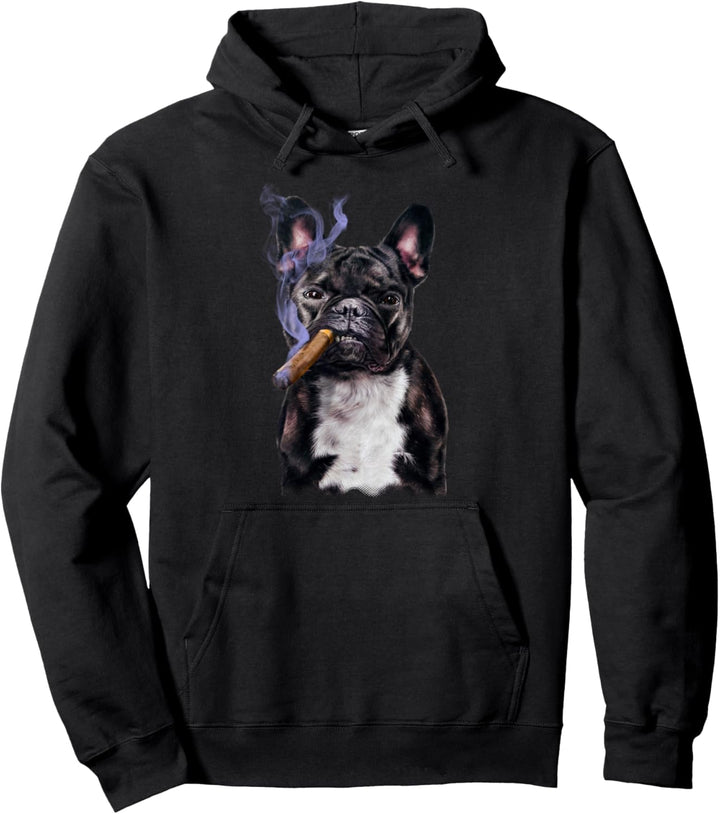 Französische Bulldogge mit Zigarre Pullover Hoodie